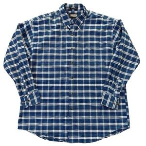 Resistol Rodeo Gear Blue Plaid Button Down 100% Cotton Long Sleeve Shirt Size XL